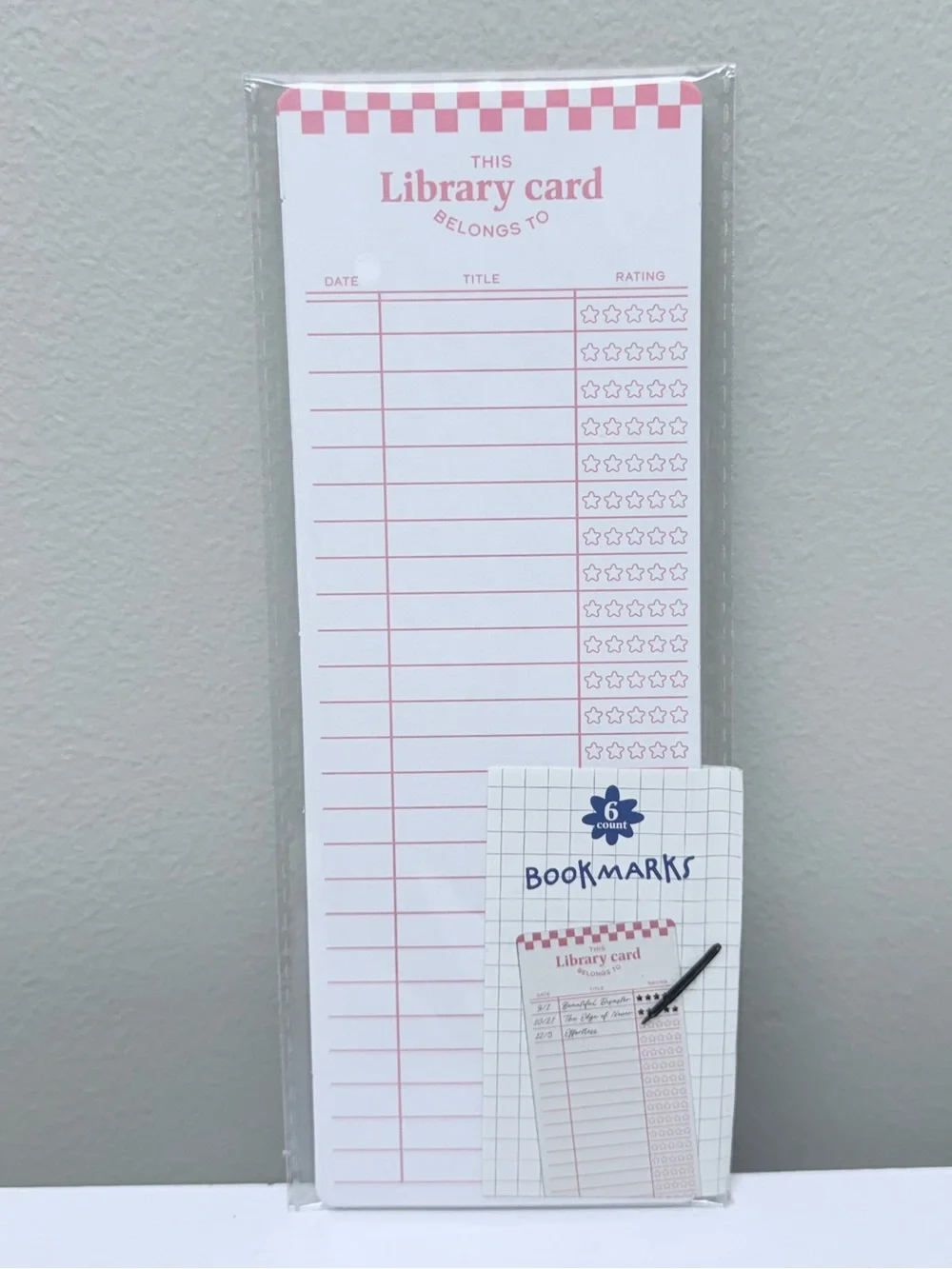 Pink Library Card Notepad - Unbranded
